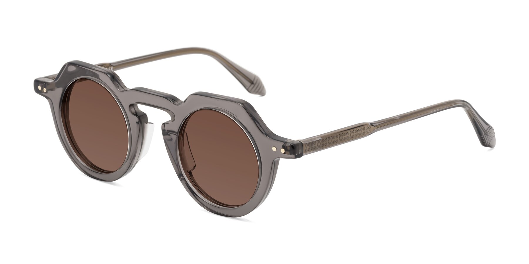 Angle of Arbor in Translucent Gray with Brown Tinted Lenses