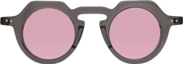 Translucent Gray Retro-Vintage Keyhole Bridge Round Tinted Sunglasses ...
