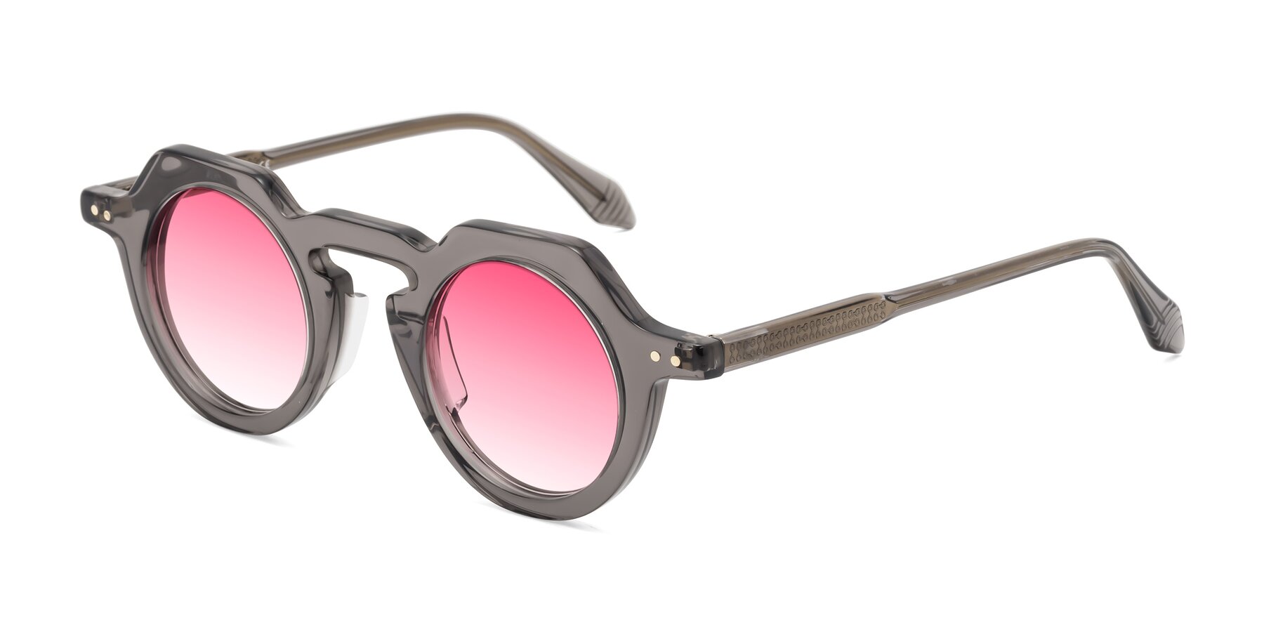 Angle of Arbor in Translucent Gray with Pink Gradient Lenses