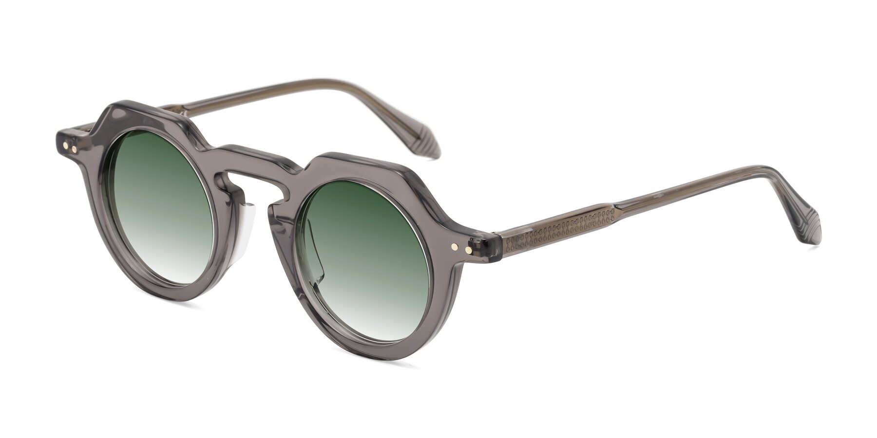 Angle of Arbor in Translucent Gray with Green Gradient Lenses