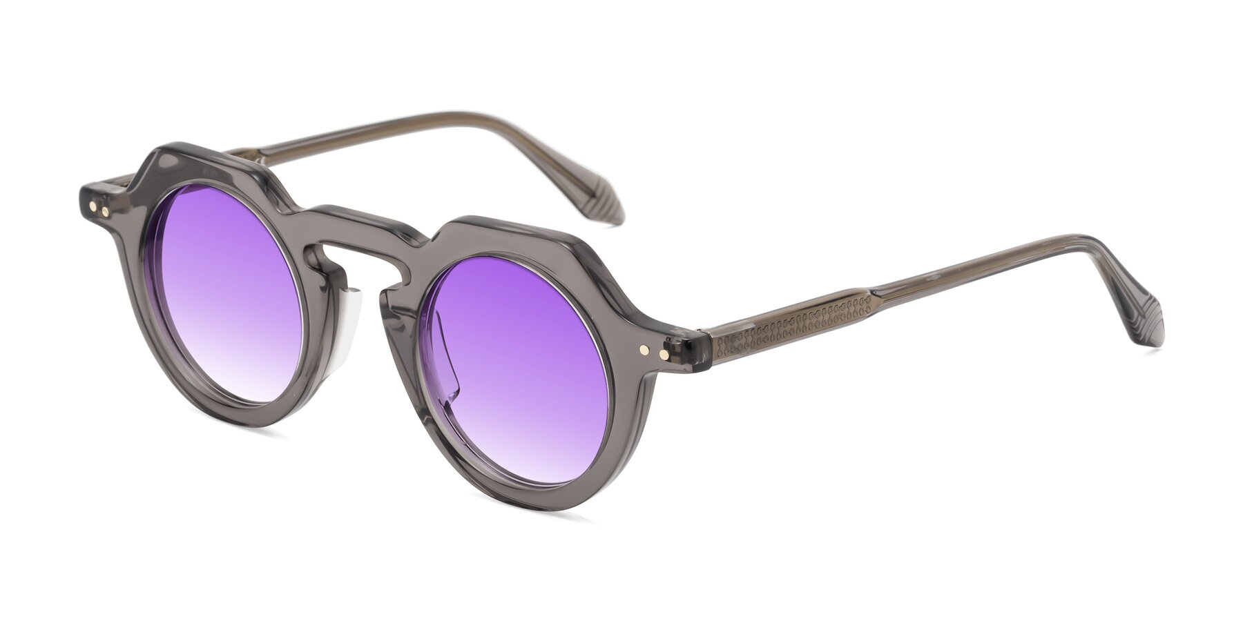 Angle of Arbor in Translucent Gray with Purple Gradient Lenses