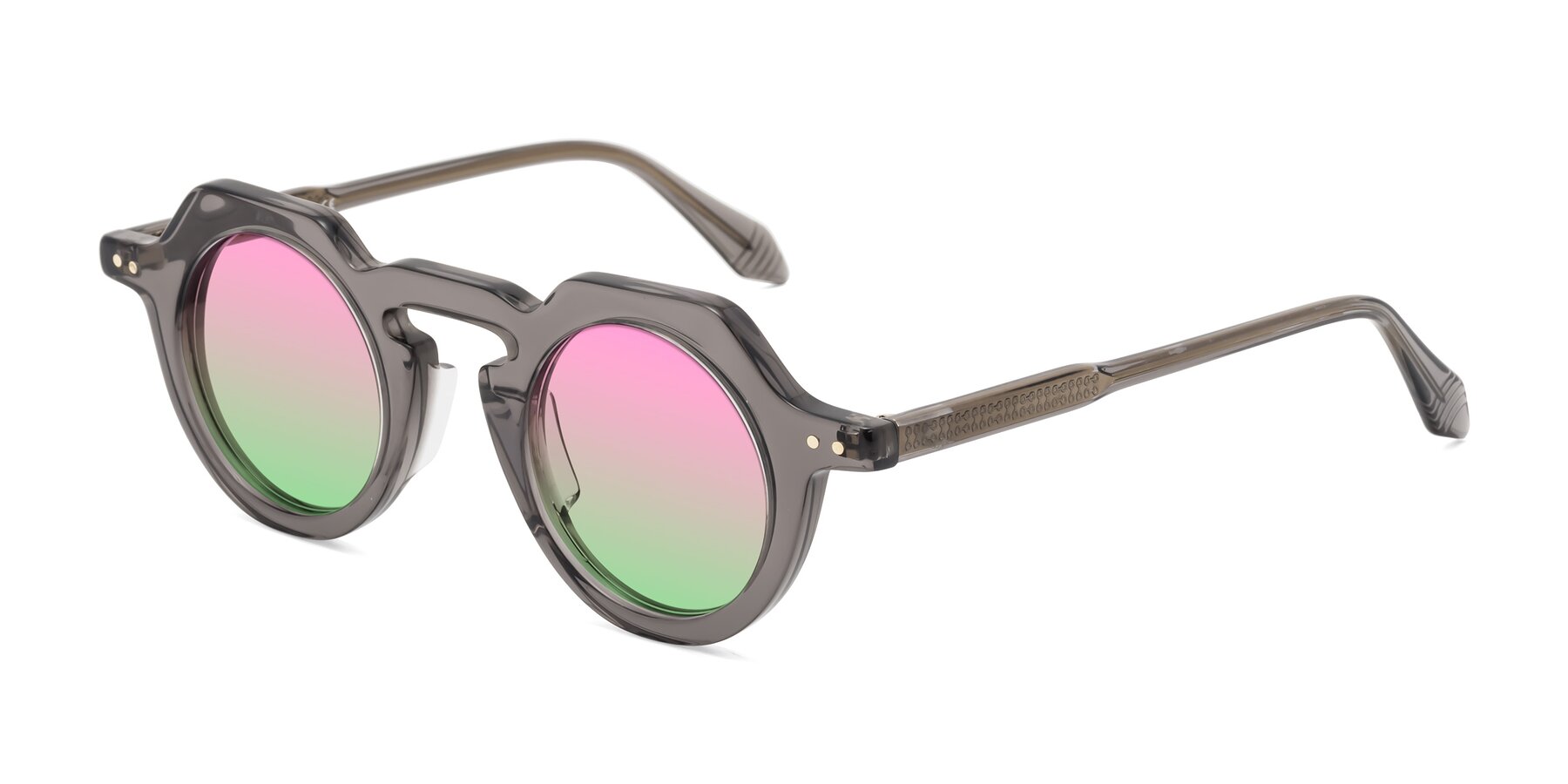 Angle of Arbor in Translucent Gray with Pink / Green Gradient Lenses