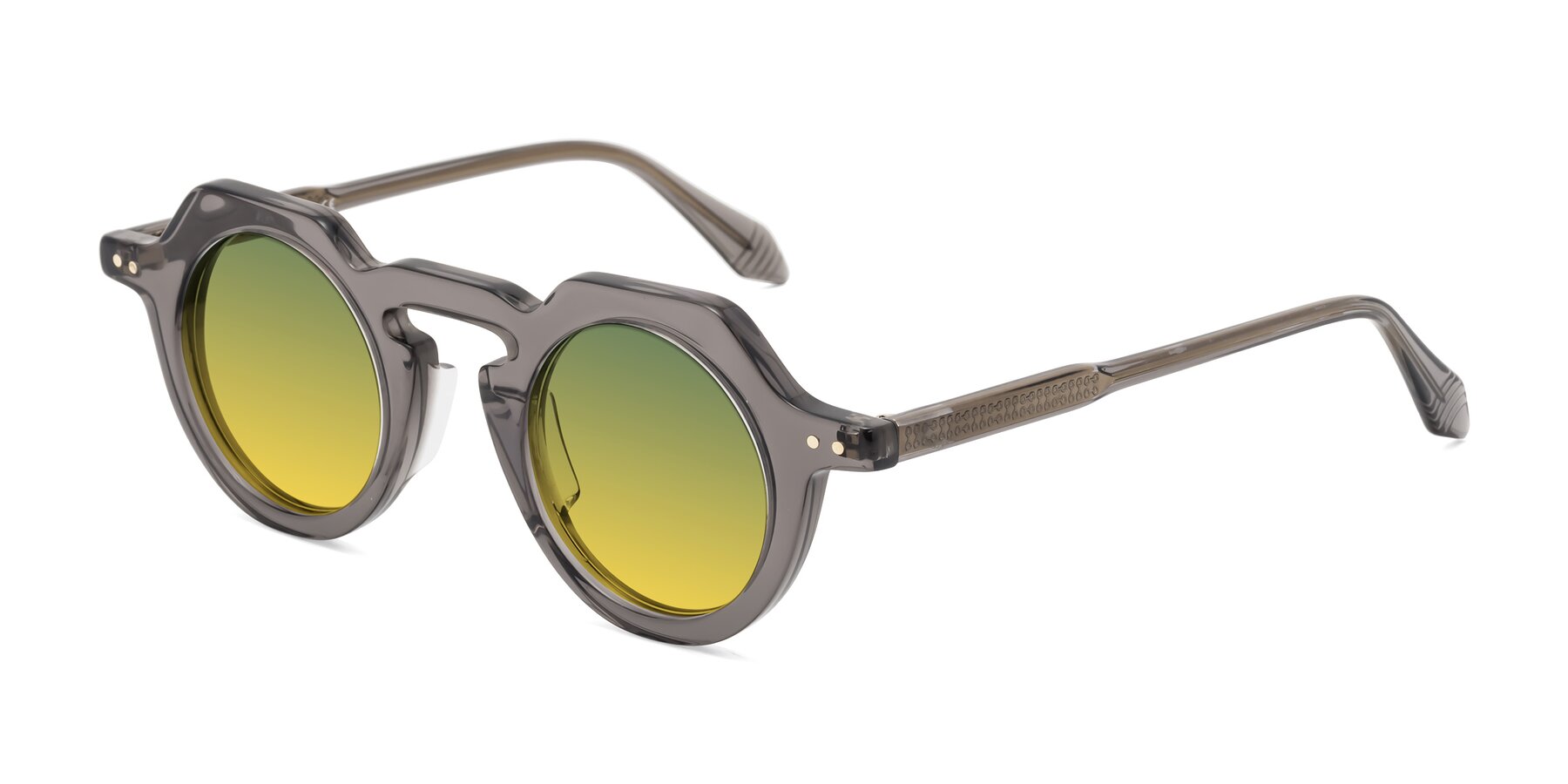 Angle of Arbor in Translucent Gray with Green / Yellow Gradient Lenses