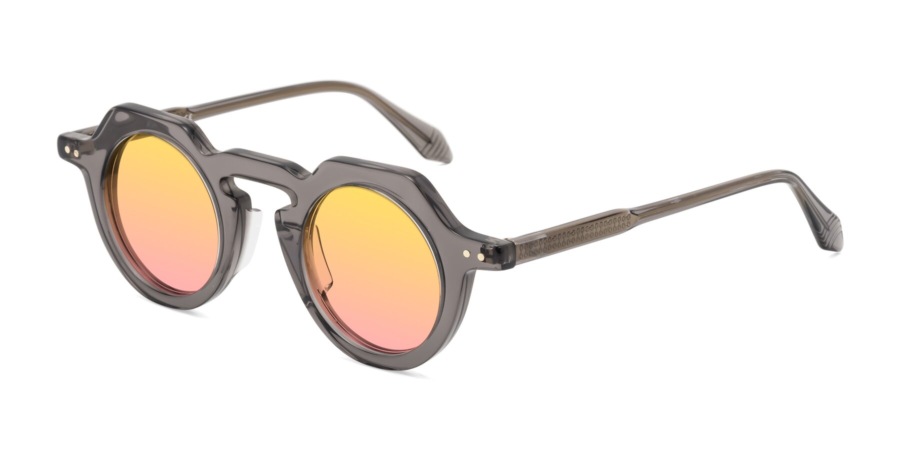 Angle of Arbor in Translucent Gray with Yellow / Pink Gradient Lenses