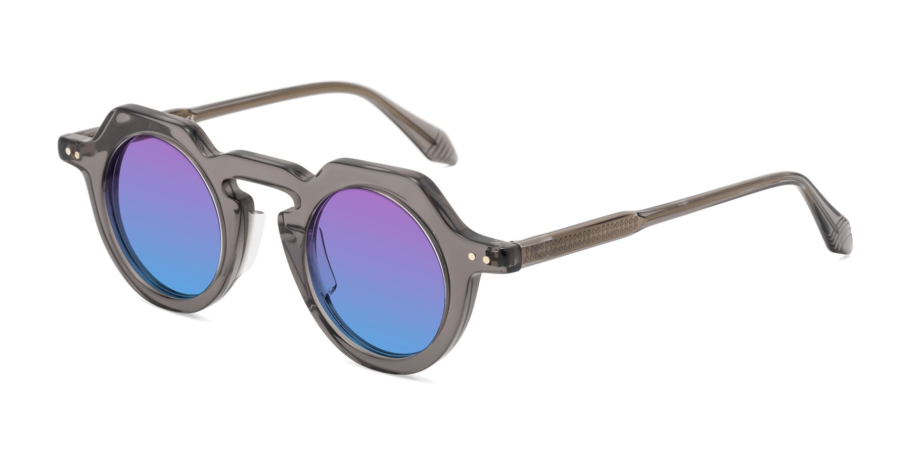 Angle of Arbor in Translucent Gray with Purple / Blue Gradient Lenses