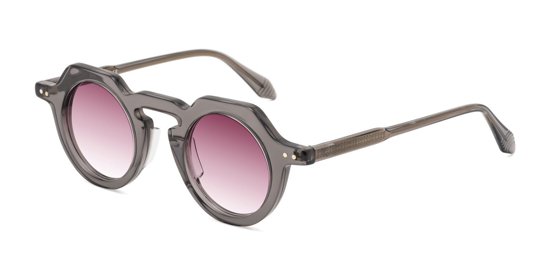 Angle of Arbor in Translucent Gray with Wine Gradient Lenses