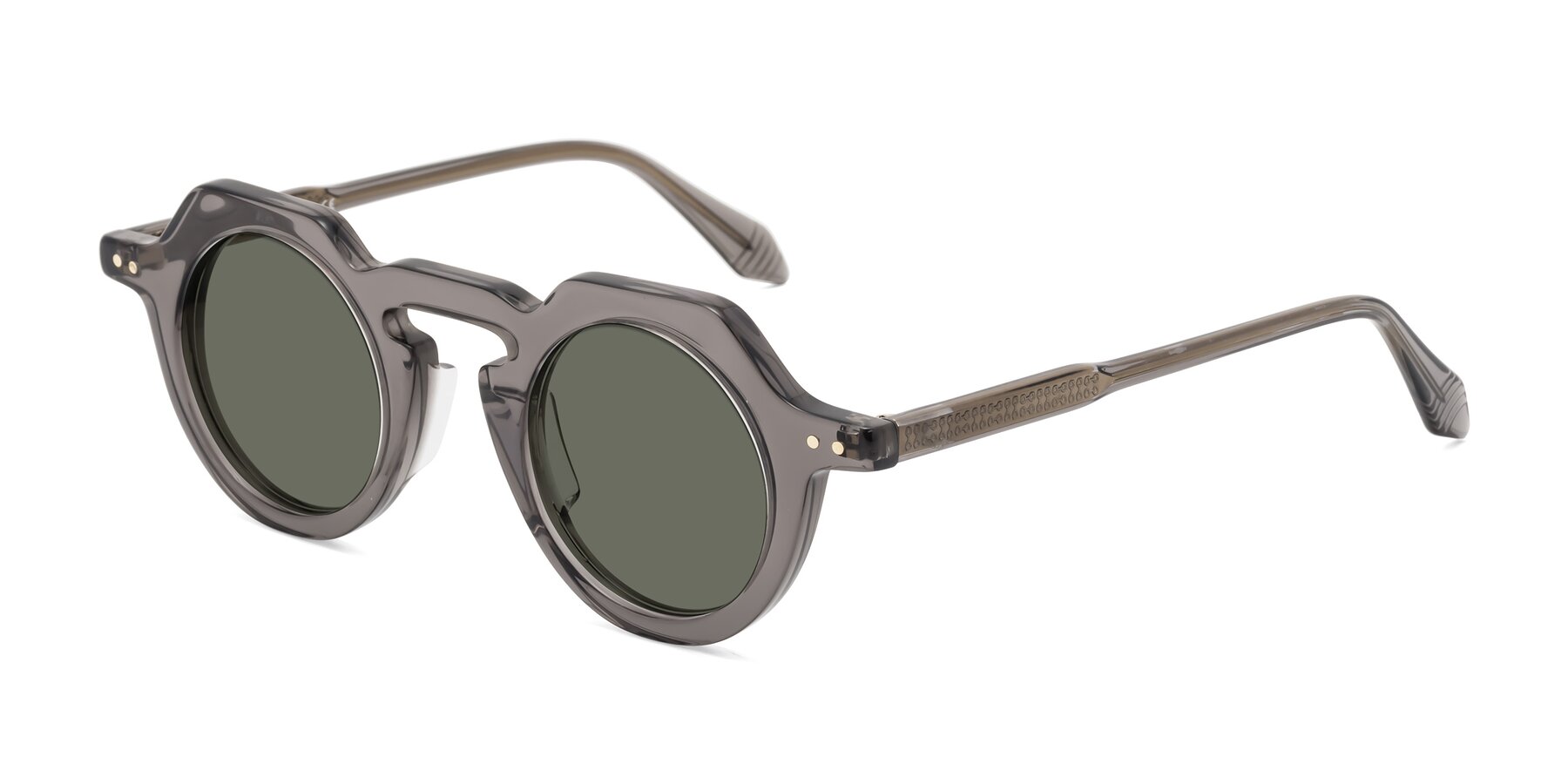 Angle of Arbor in Translucent Gray with Gray Polarized Lenses