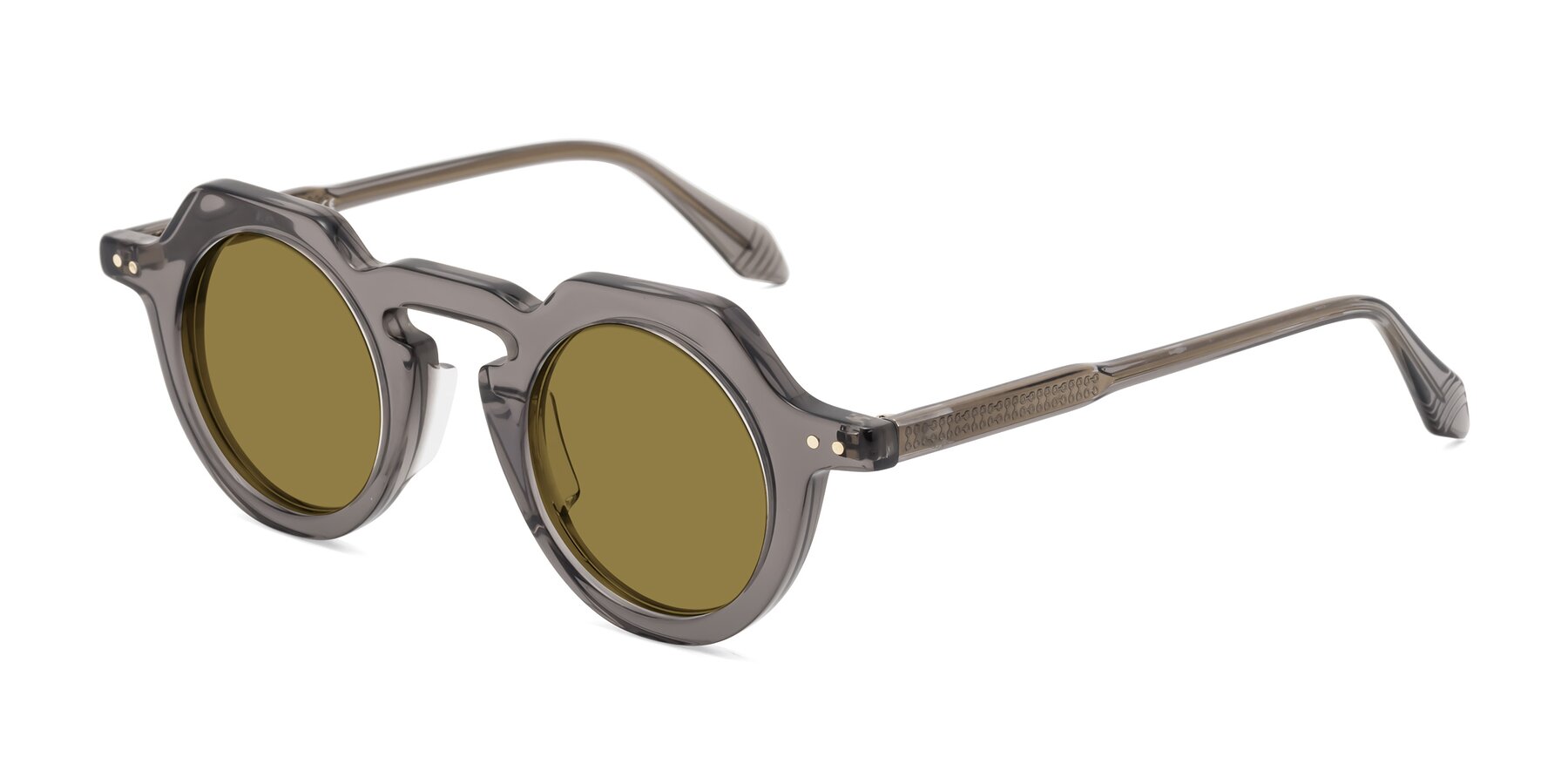 Angle of Arbor in Translucent Gray with Brown Polarized Lenses