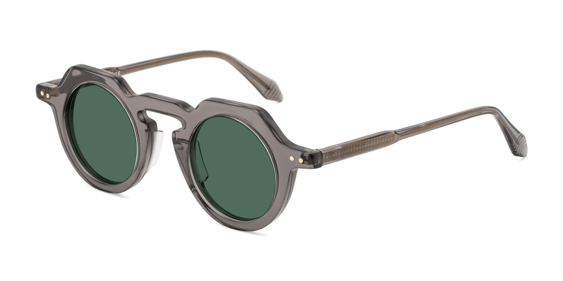 Angle of Arbor in Translucent Gray with Green Polarized Lenses