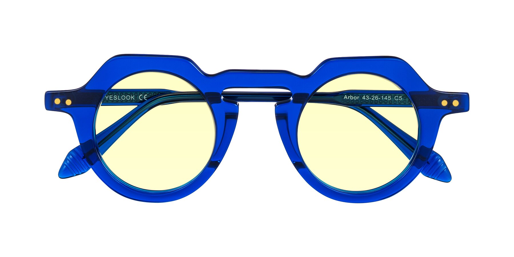 Folded Front of Arbor in Blue with Light Yellow Tinted Lenses