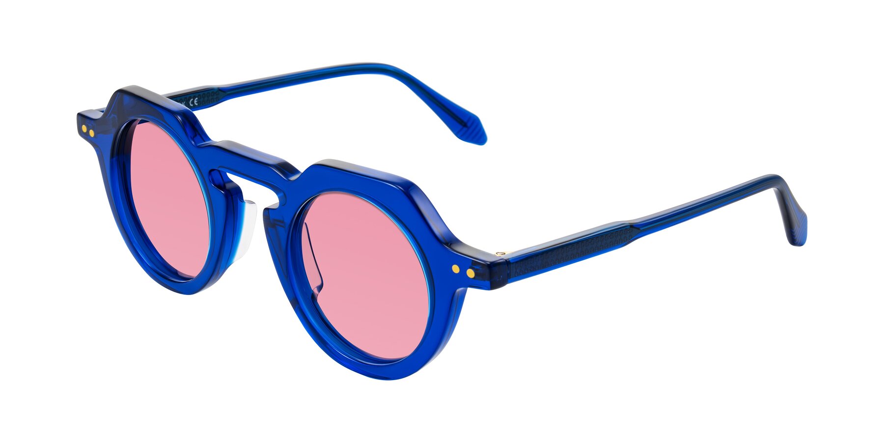 Angle of Arbor in Blue with Pink Tinted Lenses