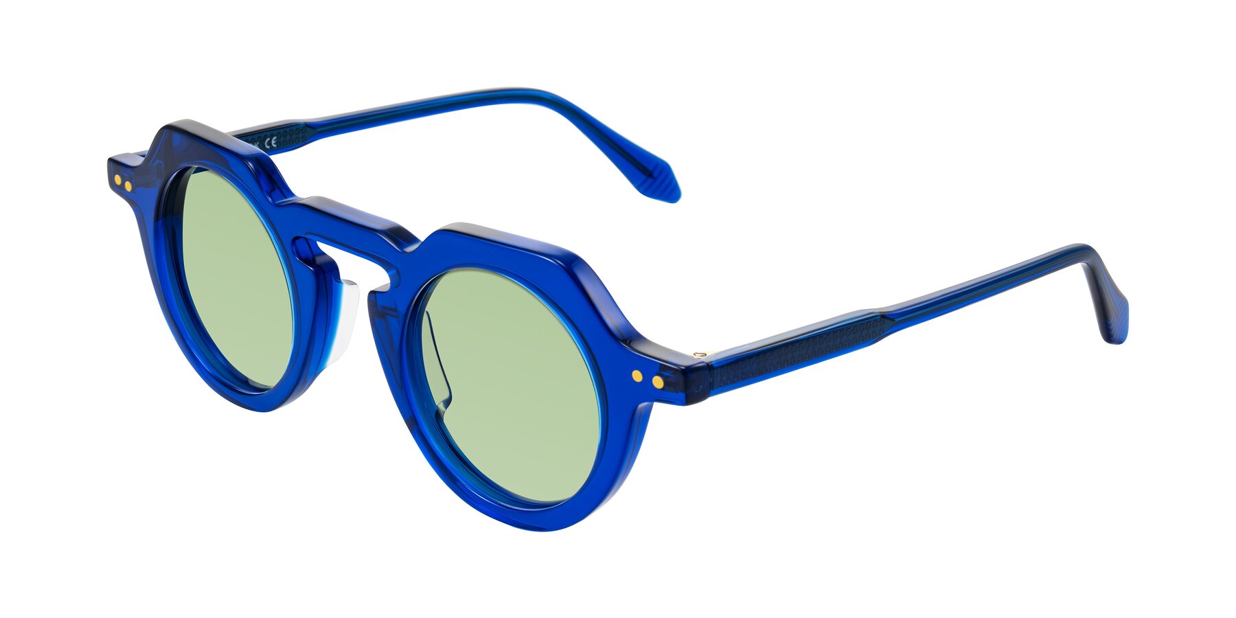 Angle of Arbor in Blue with Medium Green Tinted Lenses