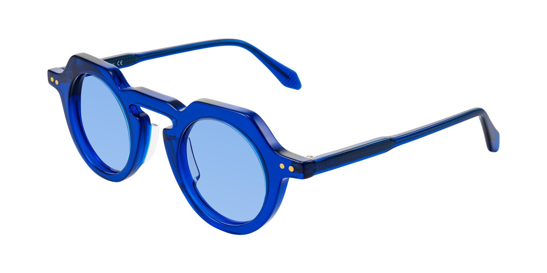 Angle of Arbor in Blue with Medium Blue Tinted Lenses