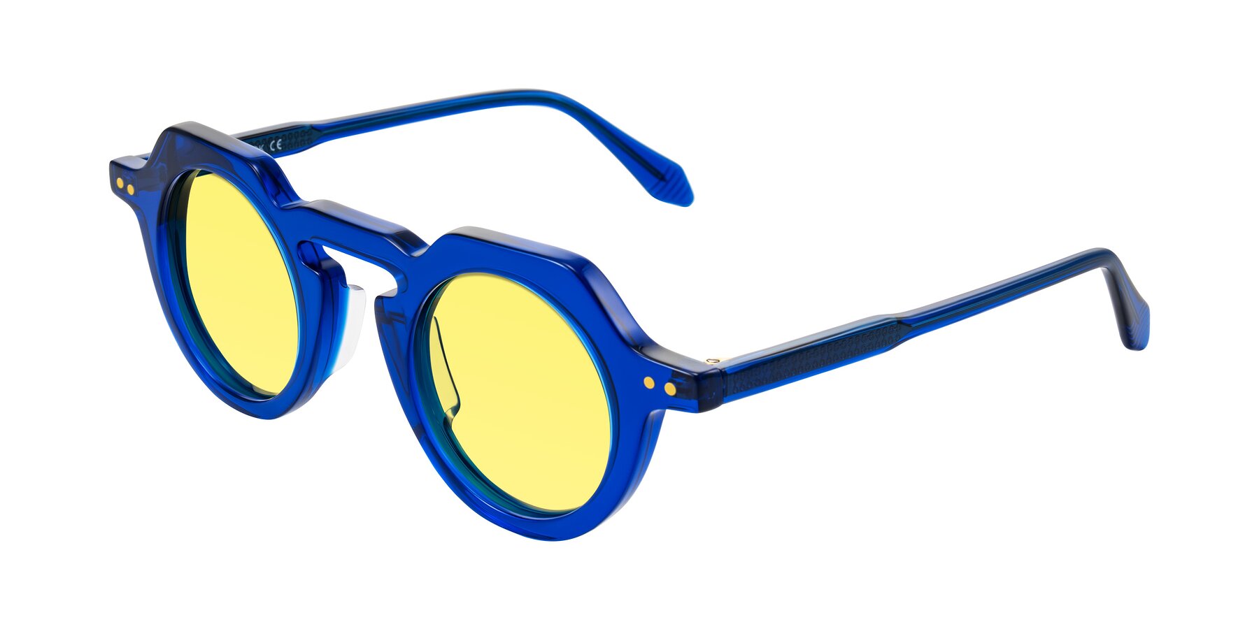 Angle of Arbor in Blue with Medium Yellow Tinted Lenses