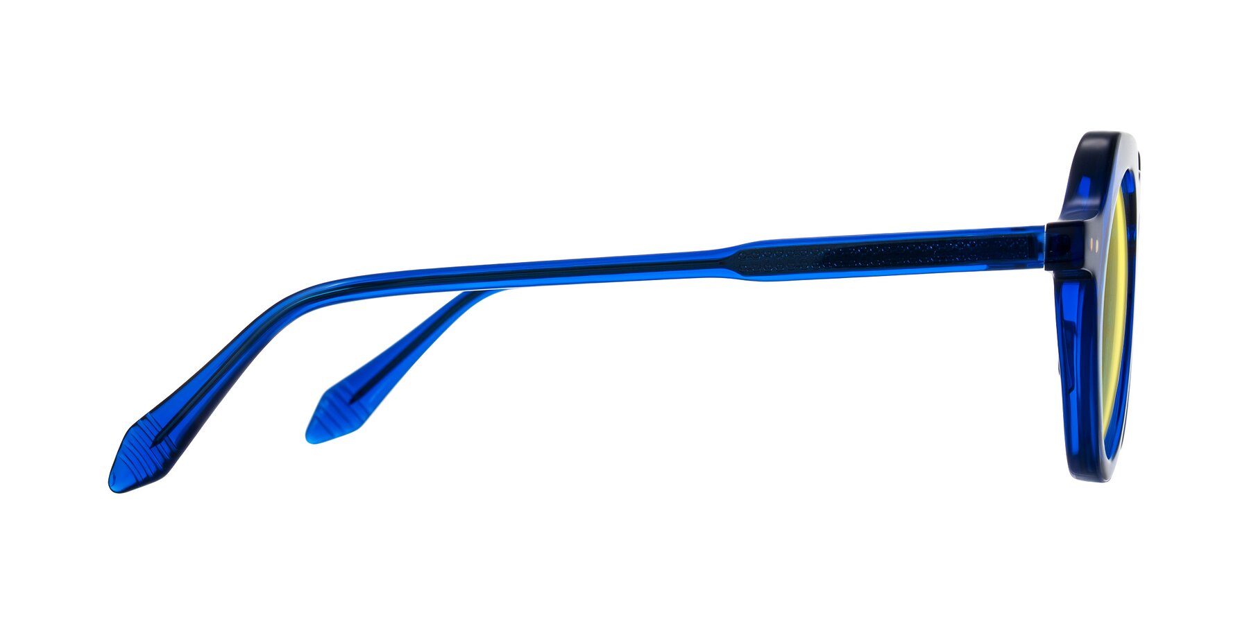 Side of Arbor in Blue with Medium Yellow Tinted Lenses