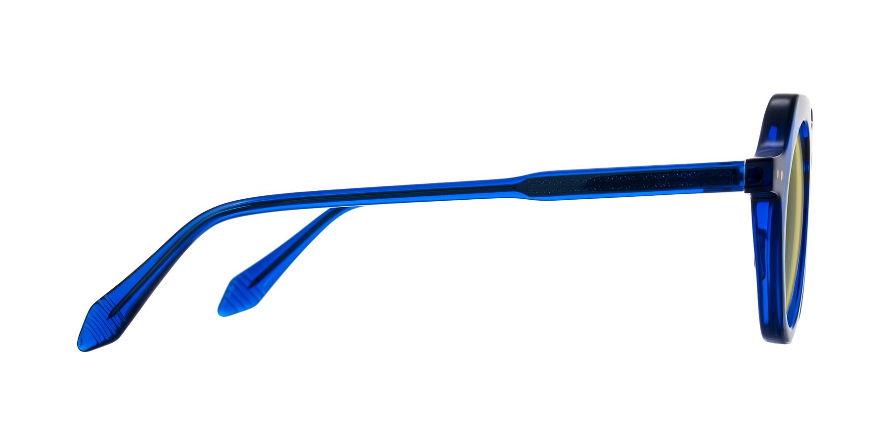 Side of Arbor in Blue with Medium Champagne Tinted Lenses