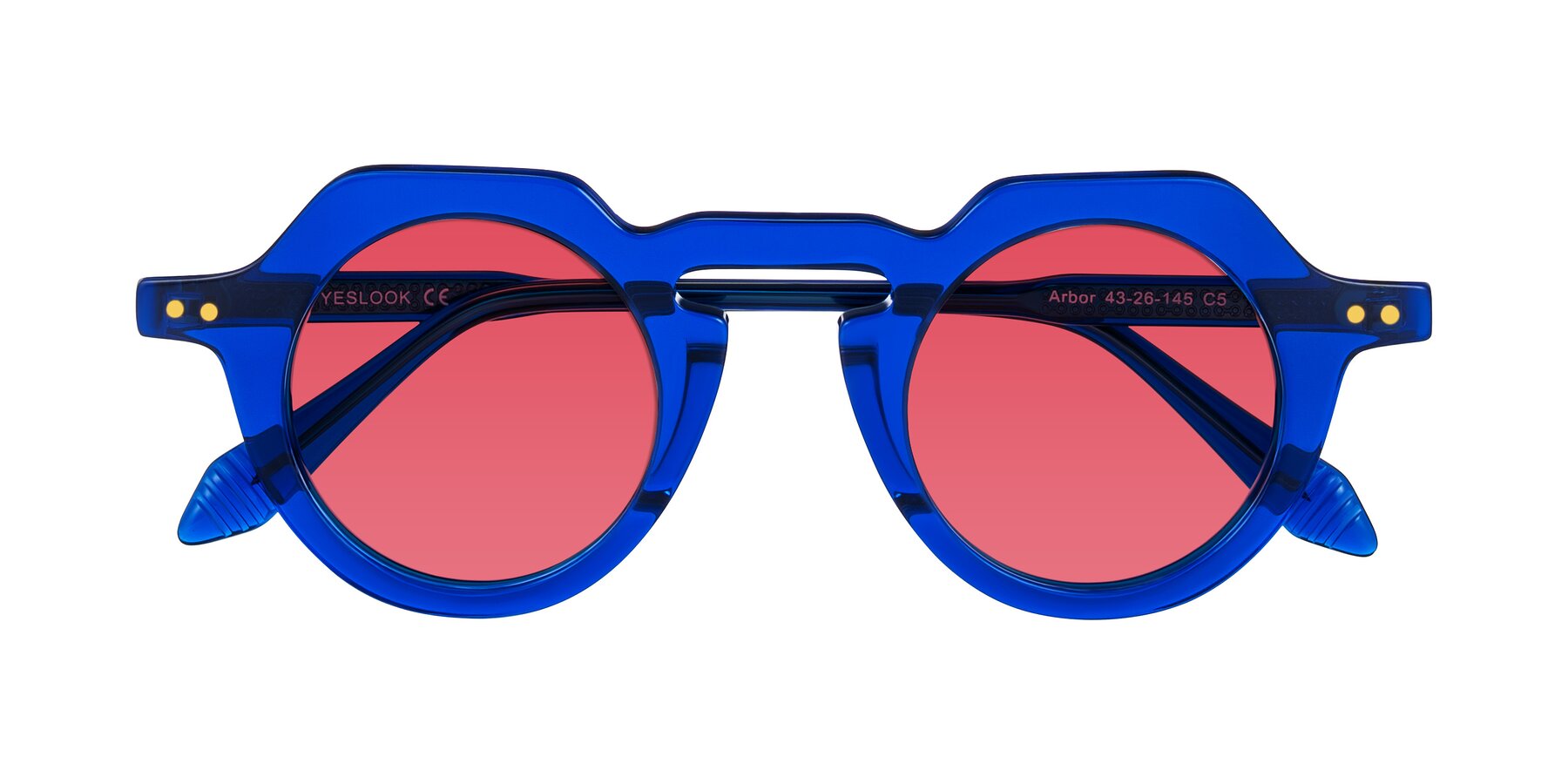 Folded Front of Arbor in Blue with Red Tinted Lenses