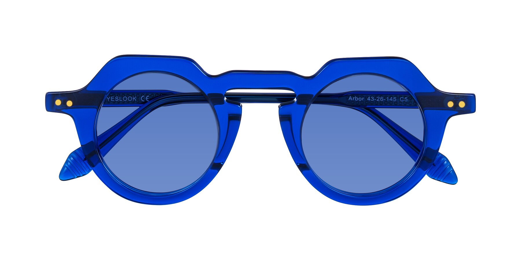 Folded Front of Arbor in Blue with Blue Tinted Lenses