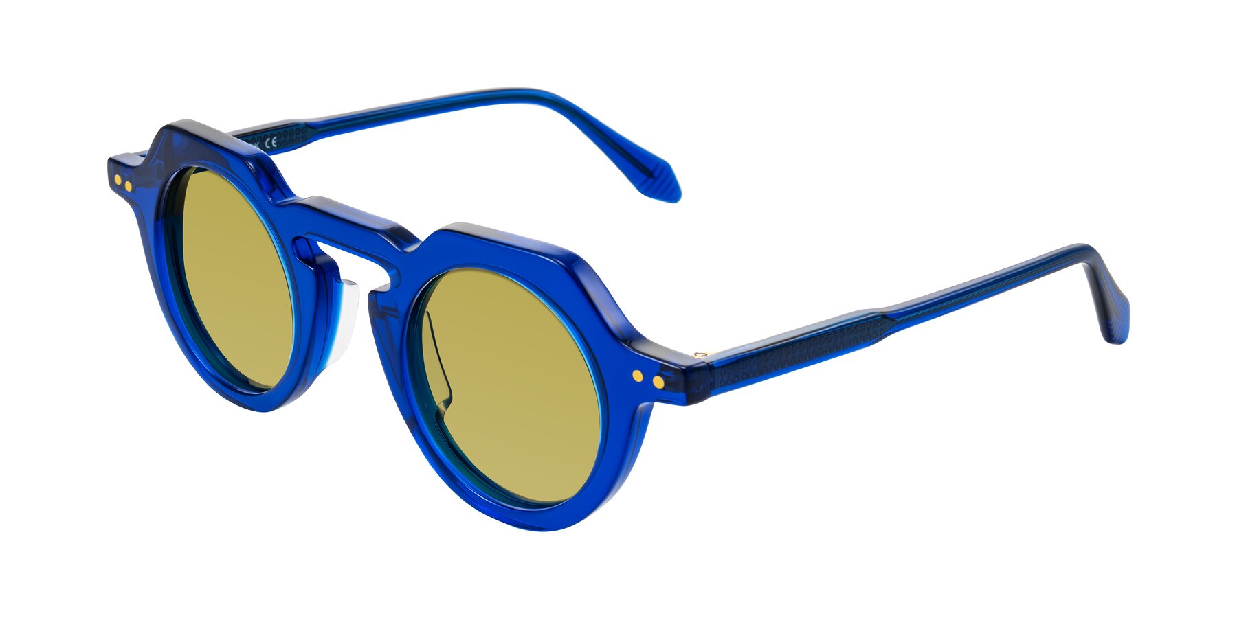 Angle of Arbor in Blue with Champagne Tinted Lenses