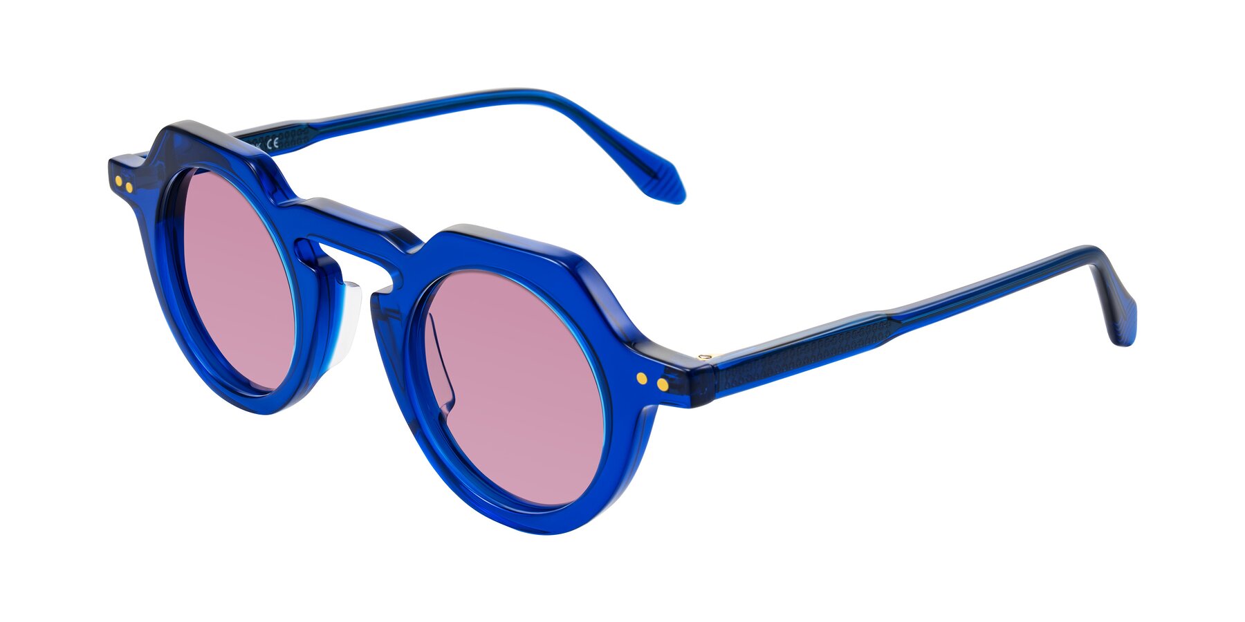 Angle of Arbor in Blue with Medium Wine Tinted Lenses