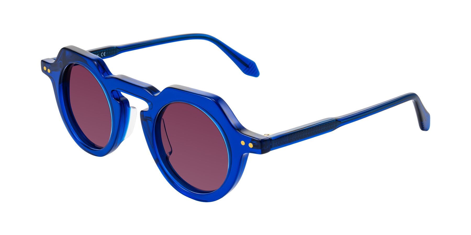 Angle of Arbor in Blue with Wine Tinted Lenses