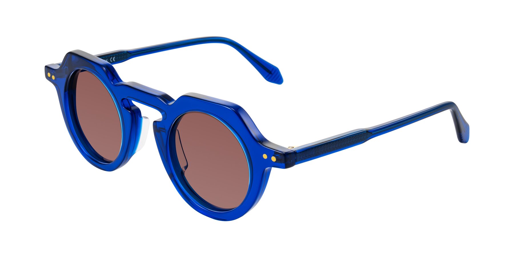 Angle of Arbor in Blue with Garnet Tinted Lenses