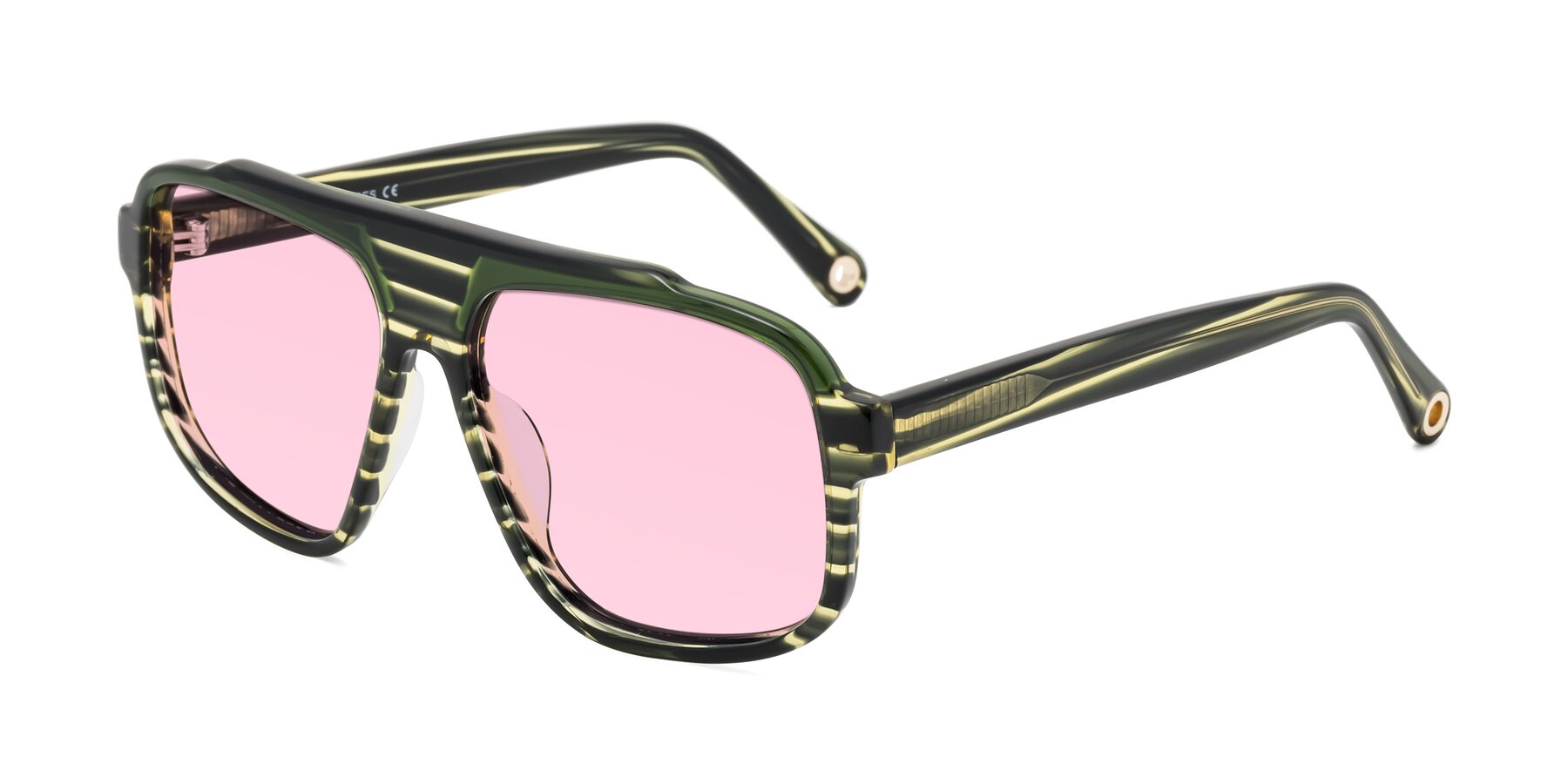 Angle of kong in Forest Striped with Light Pink Tinted Lenses