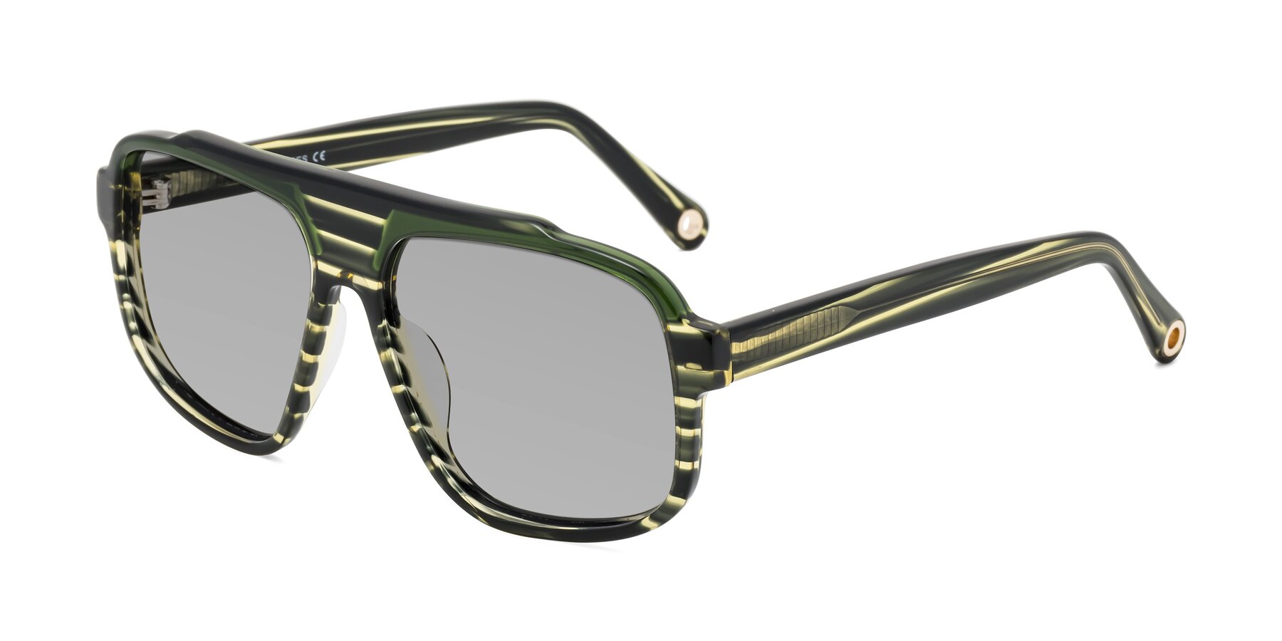 Angle of kong in Forest Striped with Light Gray Tinted Lenses