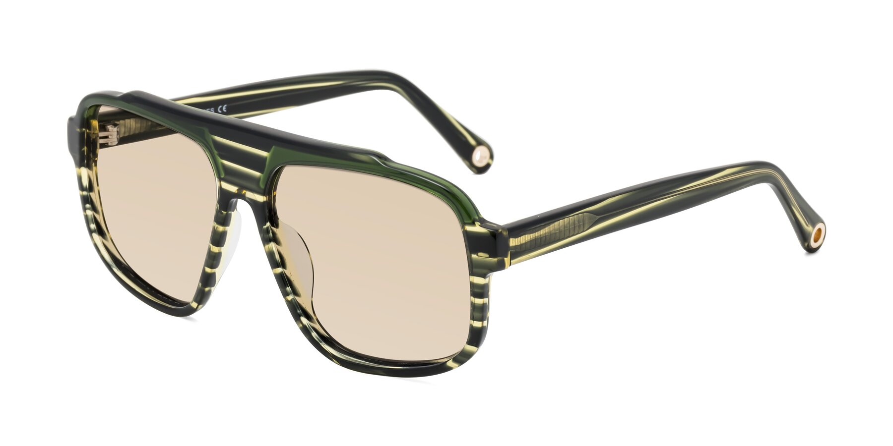 Angle of kong in Forest Striped with Light Brown Tinted Lenses