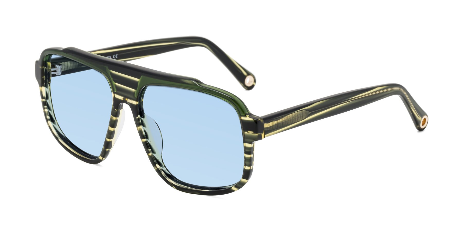 Angle of kong in Forest Striped with Light Blue Tinted Lenses