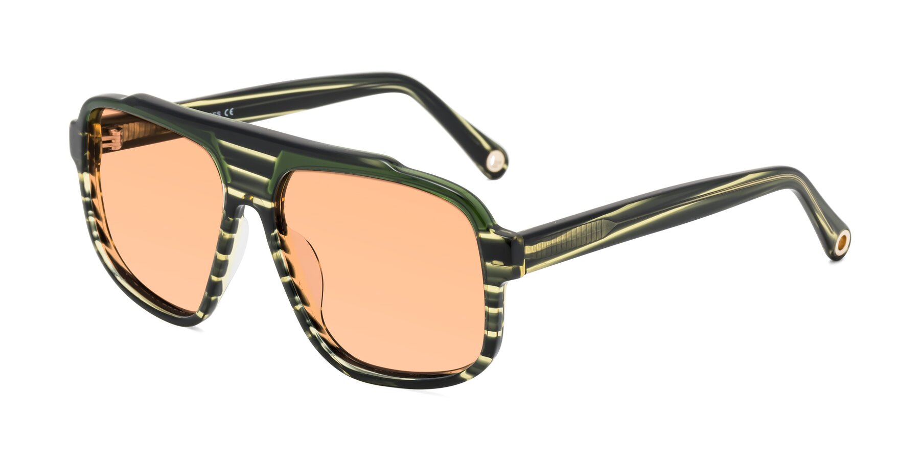 Angle of kong in Forest Striped with Light Orange Tinted Lenses