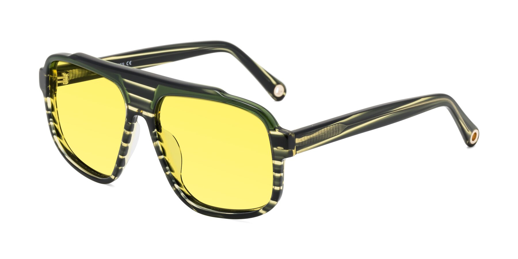 Angle of kong in Forest Striped with Medium Yellow Tinted Lenses