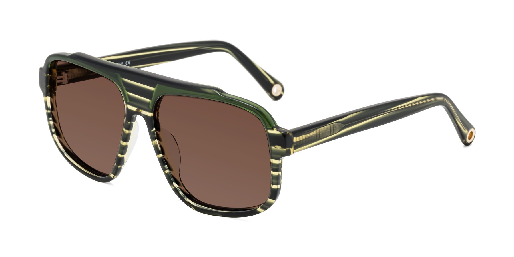 Angle of kong in Forest Striped with Brown Tinted Lenses