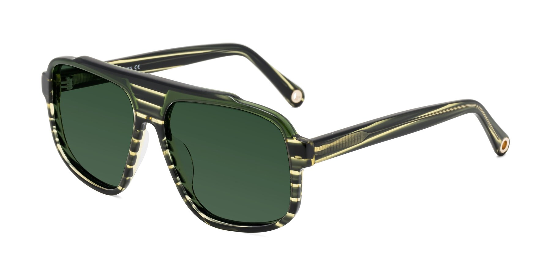 Angle of kong in Forest Striped with Green Tinted Lenses