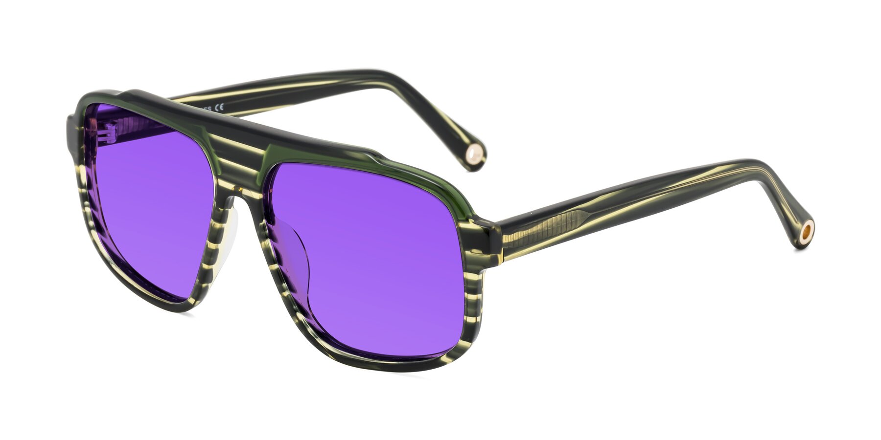 Angle of kong in Forest Striped with Purple Tinted Lenses