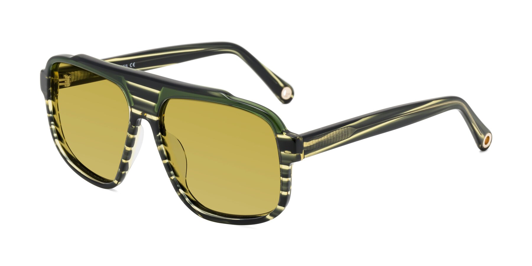 Angle of kong in Forest Striped with Champagne Tinted Lenses