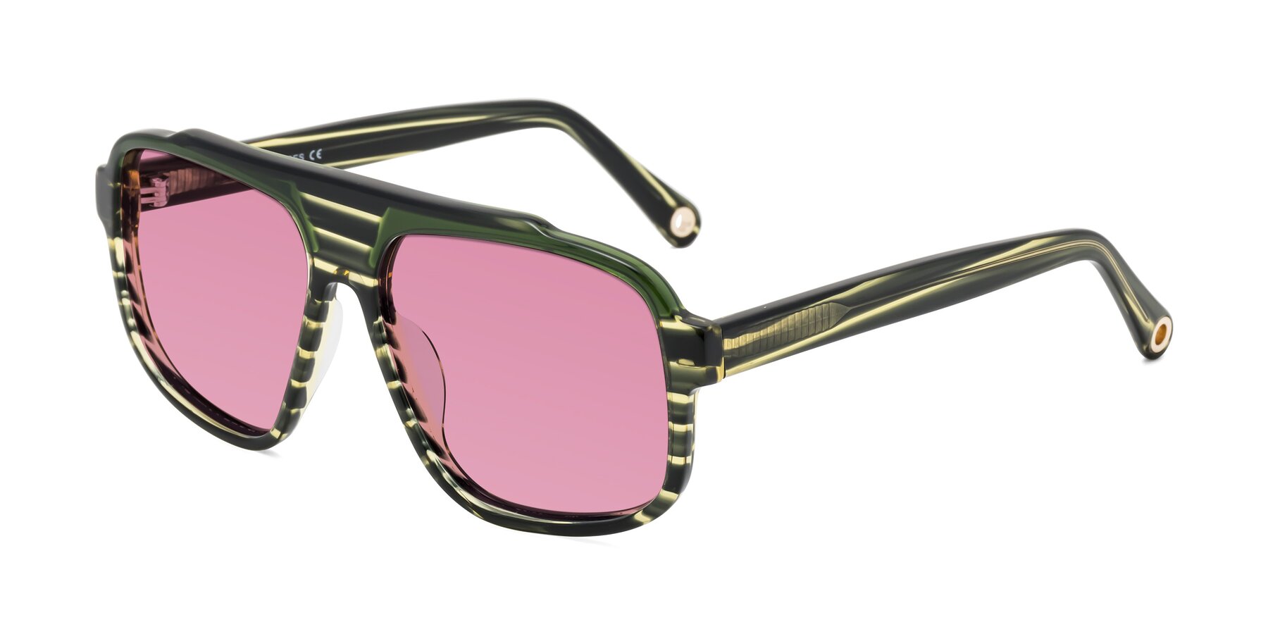 Angle of kong in Forest Striped with Medium Wine Tinted Lenses