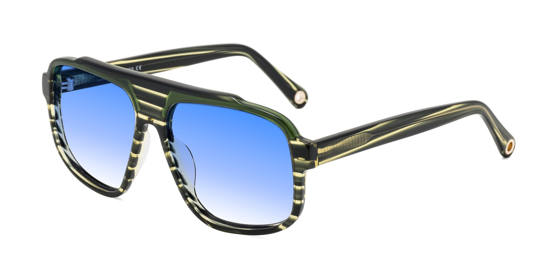 Angle of kong in Forest Striped with Blue Gradient Lenses