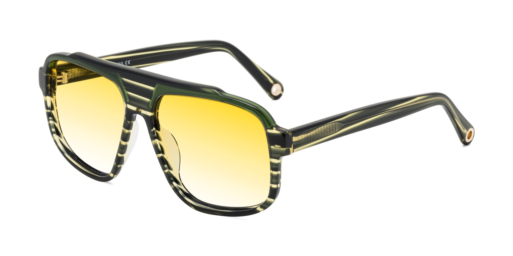 Angle of kong in Forest Striped with Yellow Gradient Lenses