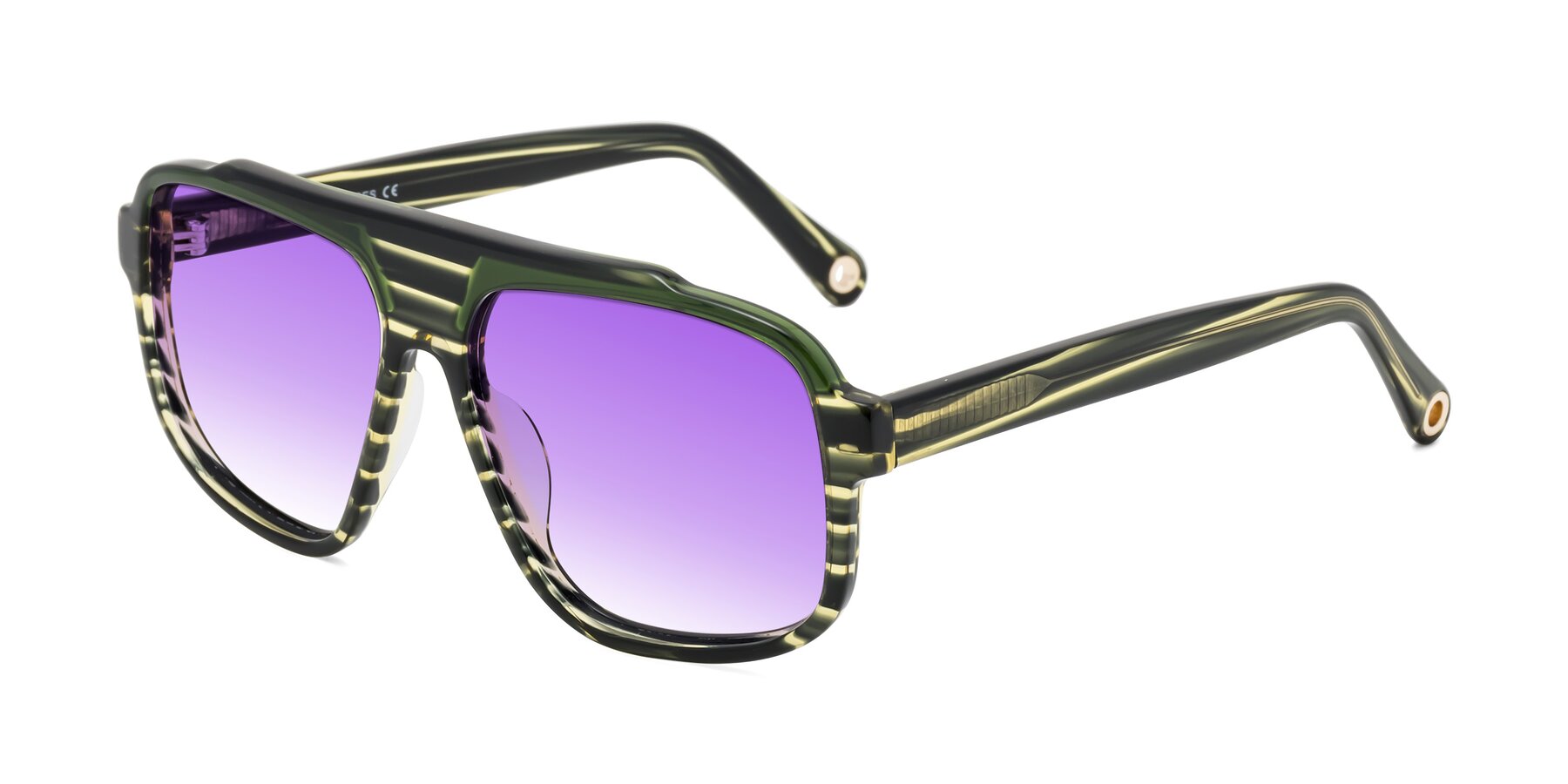 Angle of kong in Forest Striped with Purple Gradient Lenses