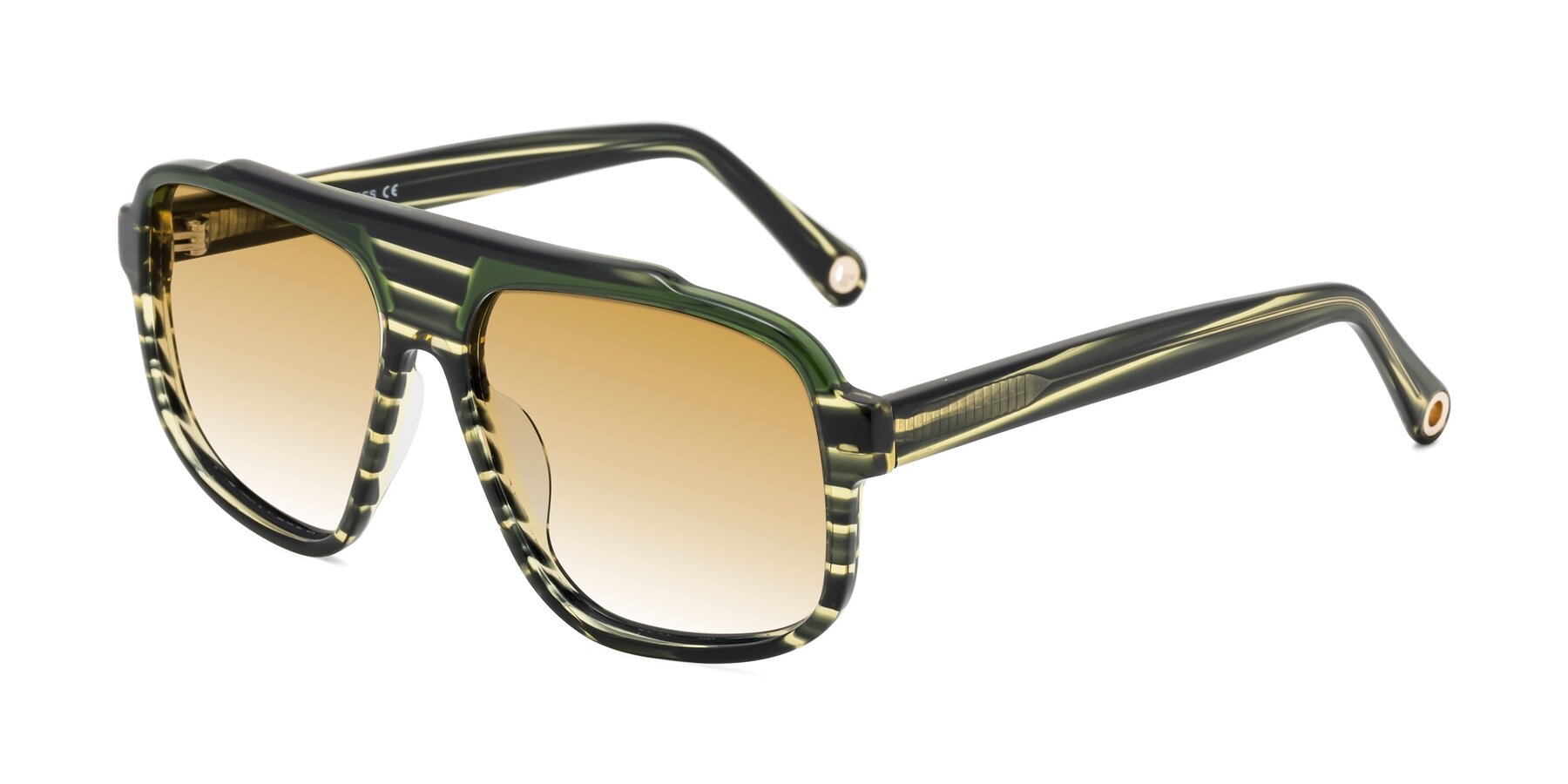 Angle of kong in Forest Striped with Champagne Gradient Lenses