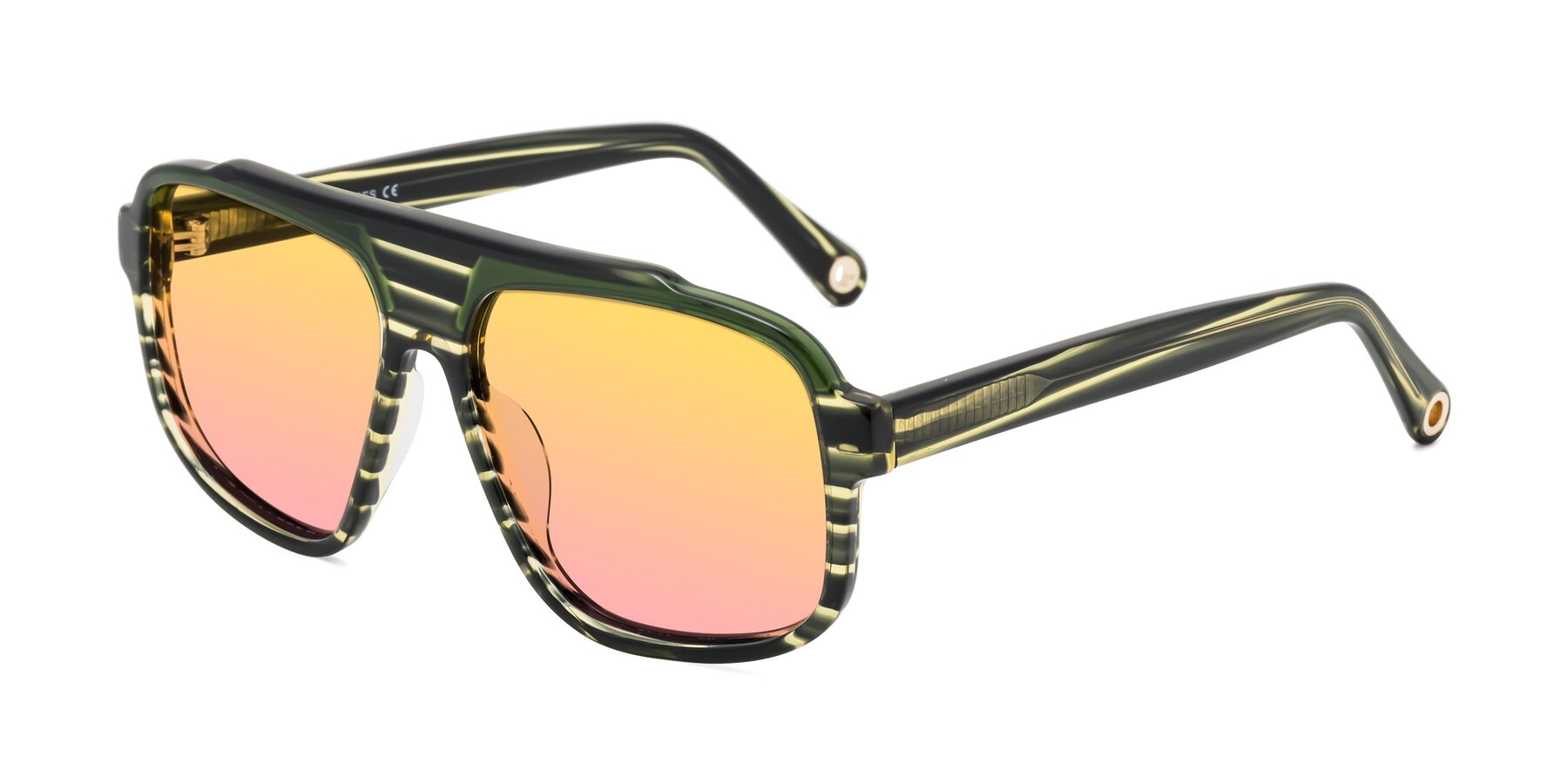 Angle of kong in Forest Striped with Yellow / Pink Gradient Lenses