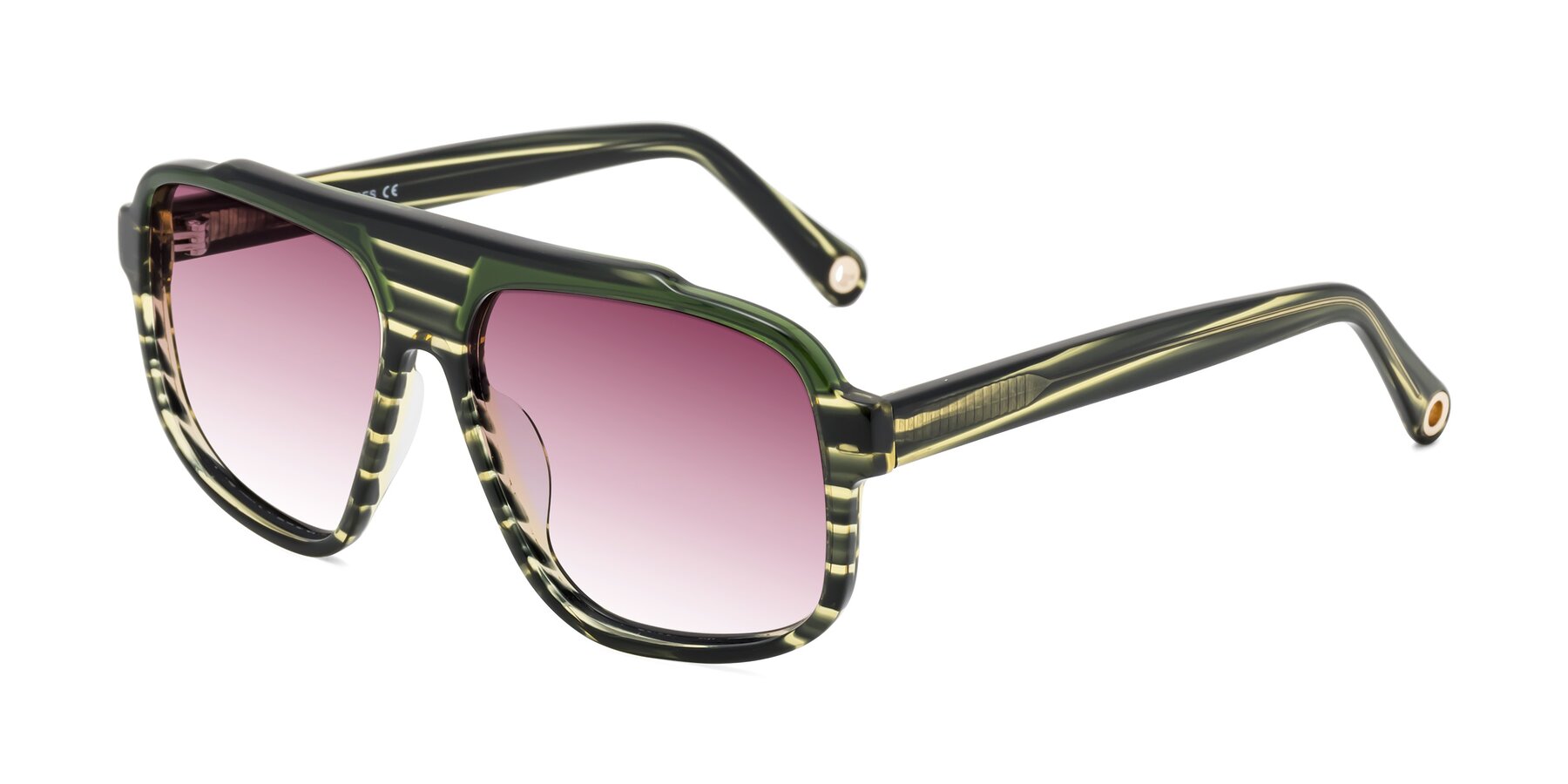 Angle of kong in Forest Striped with Wine Gradient Lenses