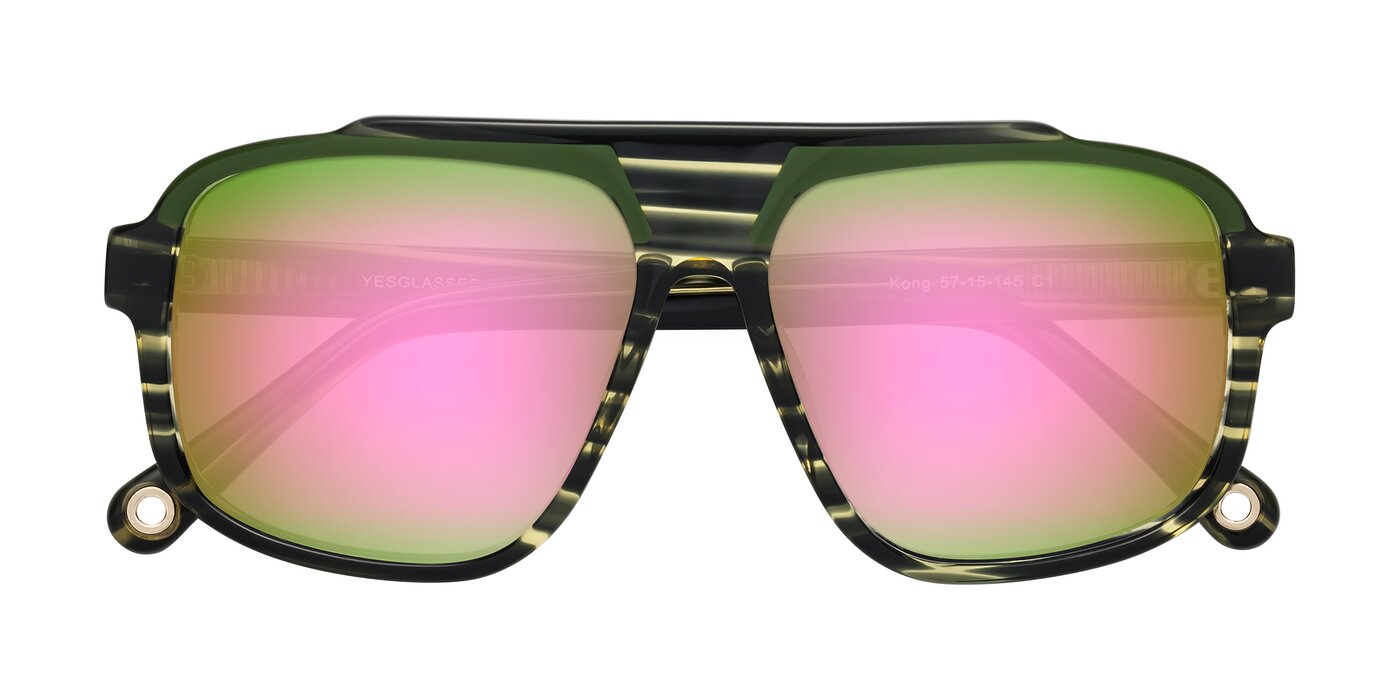 kong - Forest Striped Flash Mirrored Sunglasses