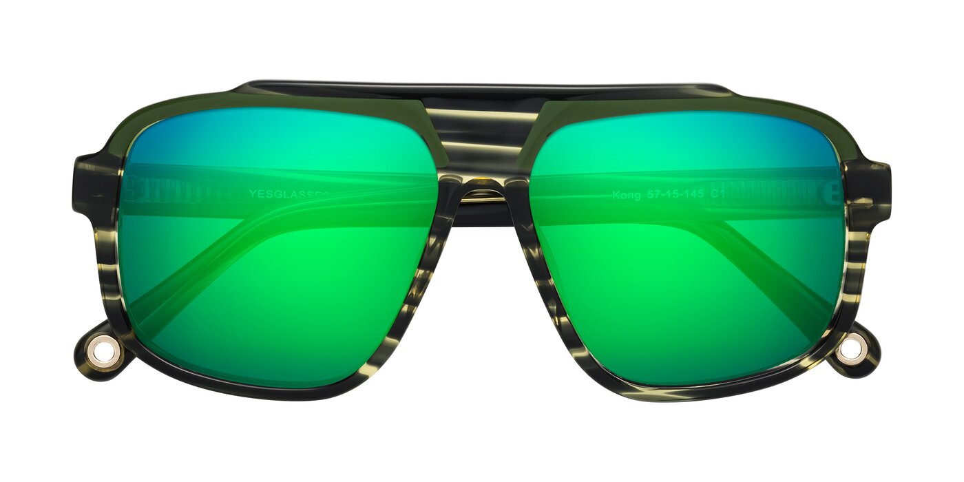 kong - Forest Striped Flash Mirrored Sunglasses