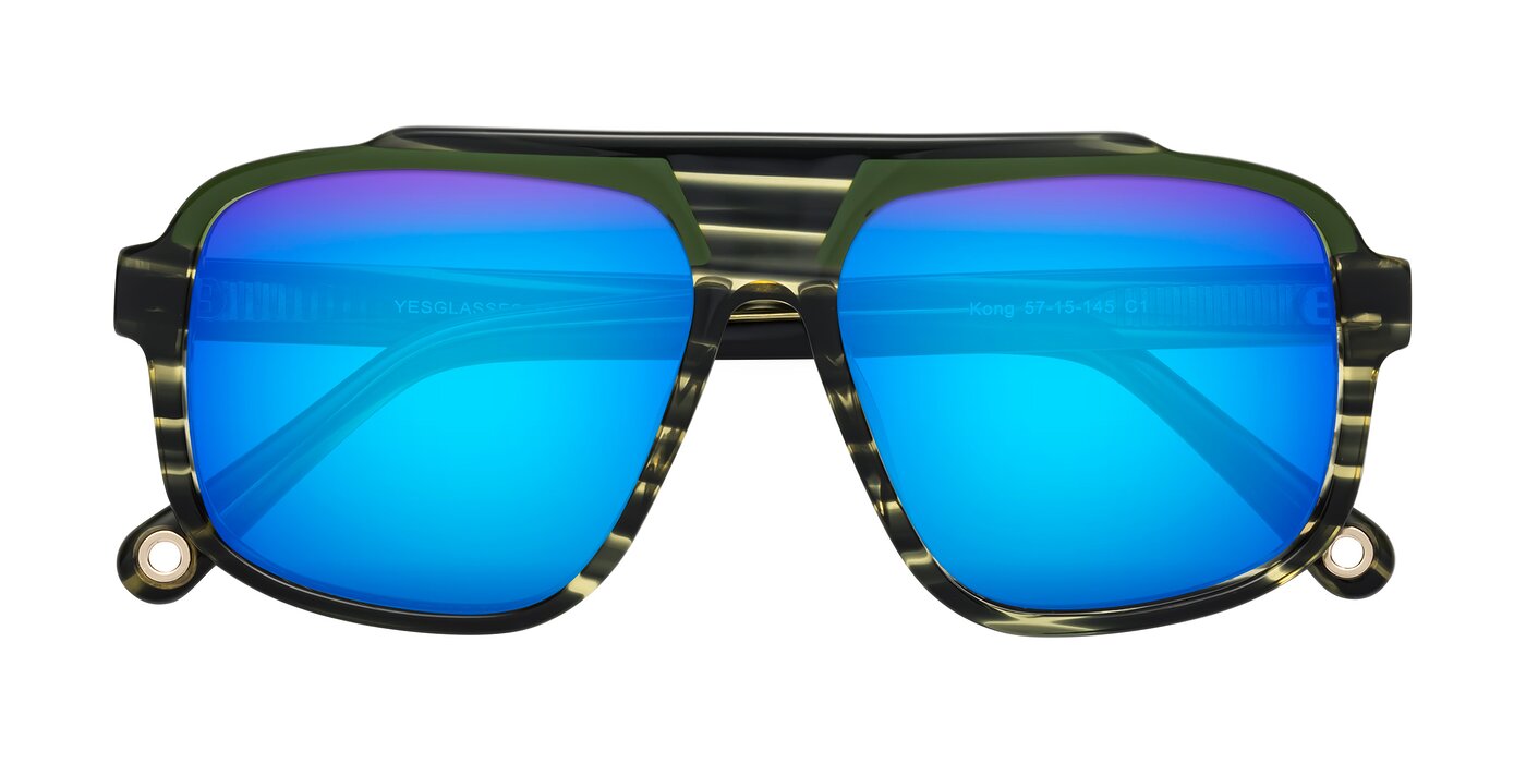 kong - Forest Striped Flash Mirrored Sunglasses