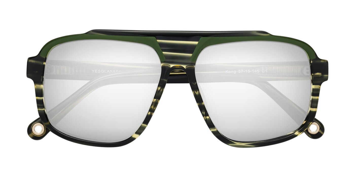 kong - Forest Striped Flash Mirrored Sunglasses