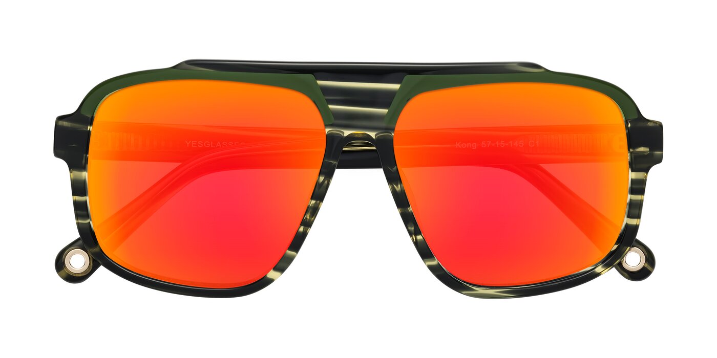 kong - Forest Striped Flash Mirrored Sunglasses