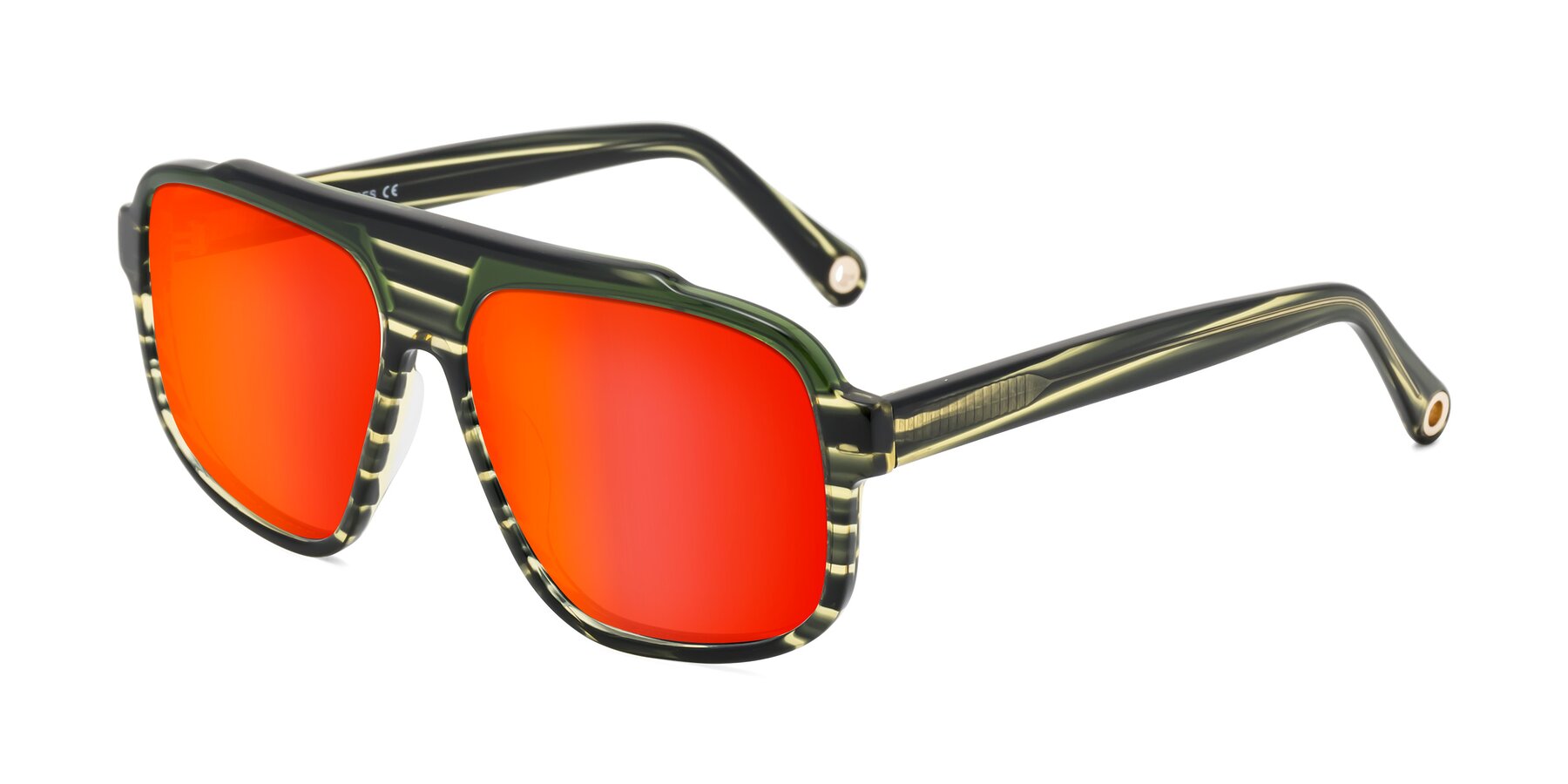 Angle of kong in Forest Striped with Red Gold Mirrored Lenses