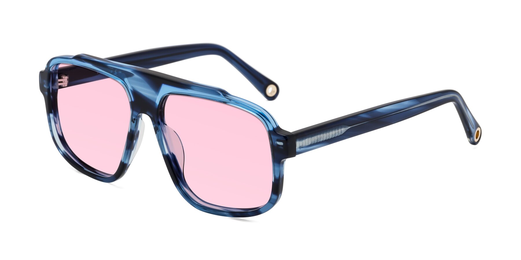 Angle of kong in Ocean Striped with Light Pink Tinted Lenses